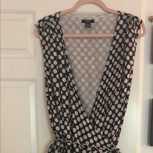 Alfani black and creamy white polka dot dress